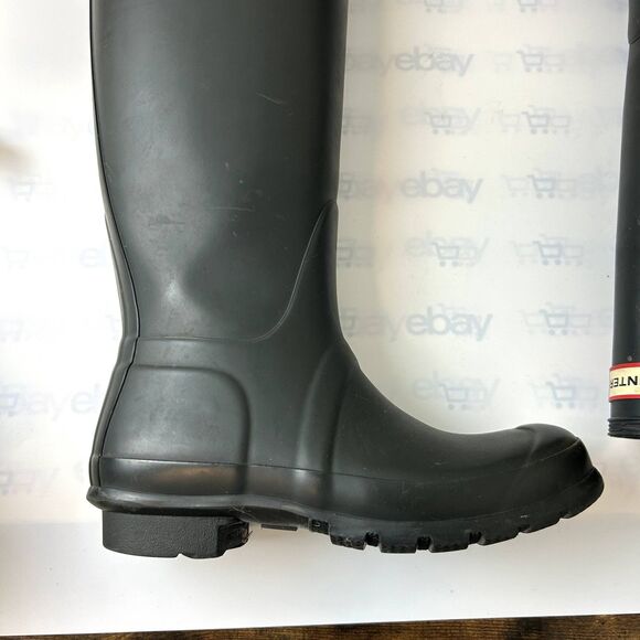 Hunter Womens Original Tall Rain Boots Size US 6 Rubber Matte Black - Picture 2 of 15